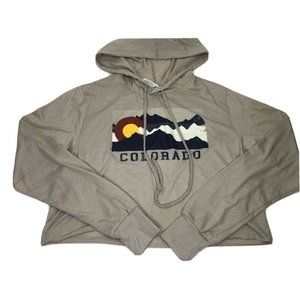 Women's Bella+Canvas Colorado Shirt Hoodie Crop Top Size Medium